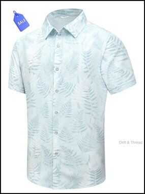 Mens Hawaiian Shirt Polyester Spandex Button Down Beach Casual Summer
